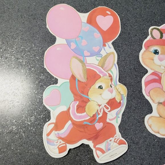 Valentines Cutouts Vintage Eureka with Felt Embellishments Set of 6 - Picture 5 of 13